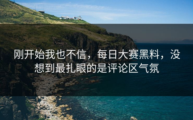 刚开始我也不信，每日大赛黑料，没想到最扎眼的是评论区气氛